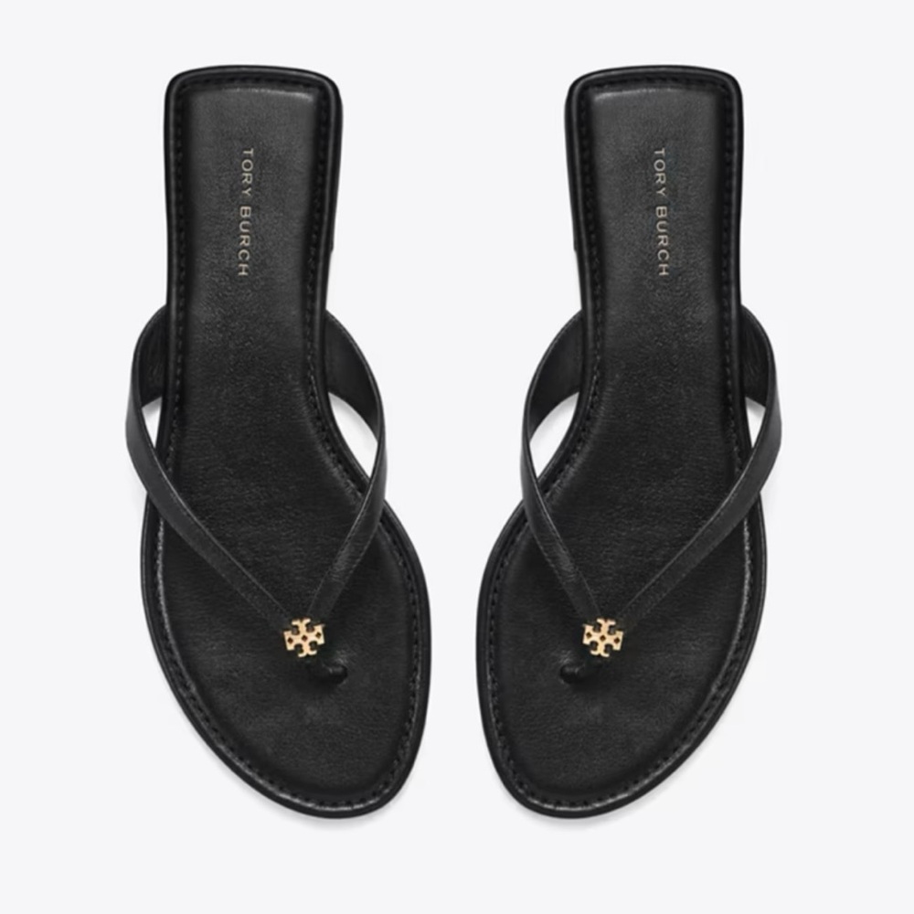 NWT Tory Burch Chelsea Leather Flip Flops - Perfect Black - Size 7.5